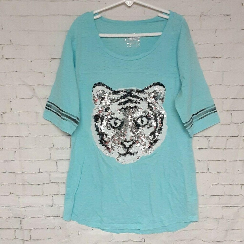 Girls justice Tiger Sequin T-Shirt Top 14
